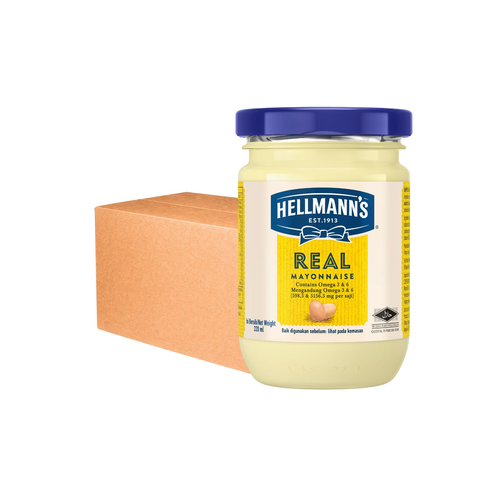 Hellmann's Real Mayonnaise Jar 220ml x 12
