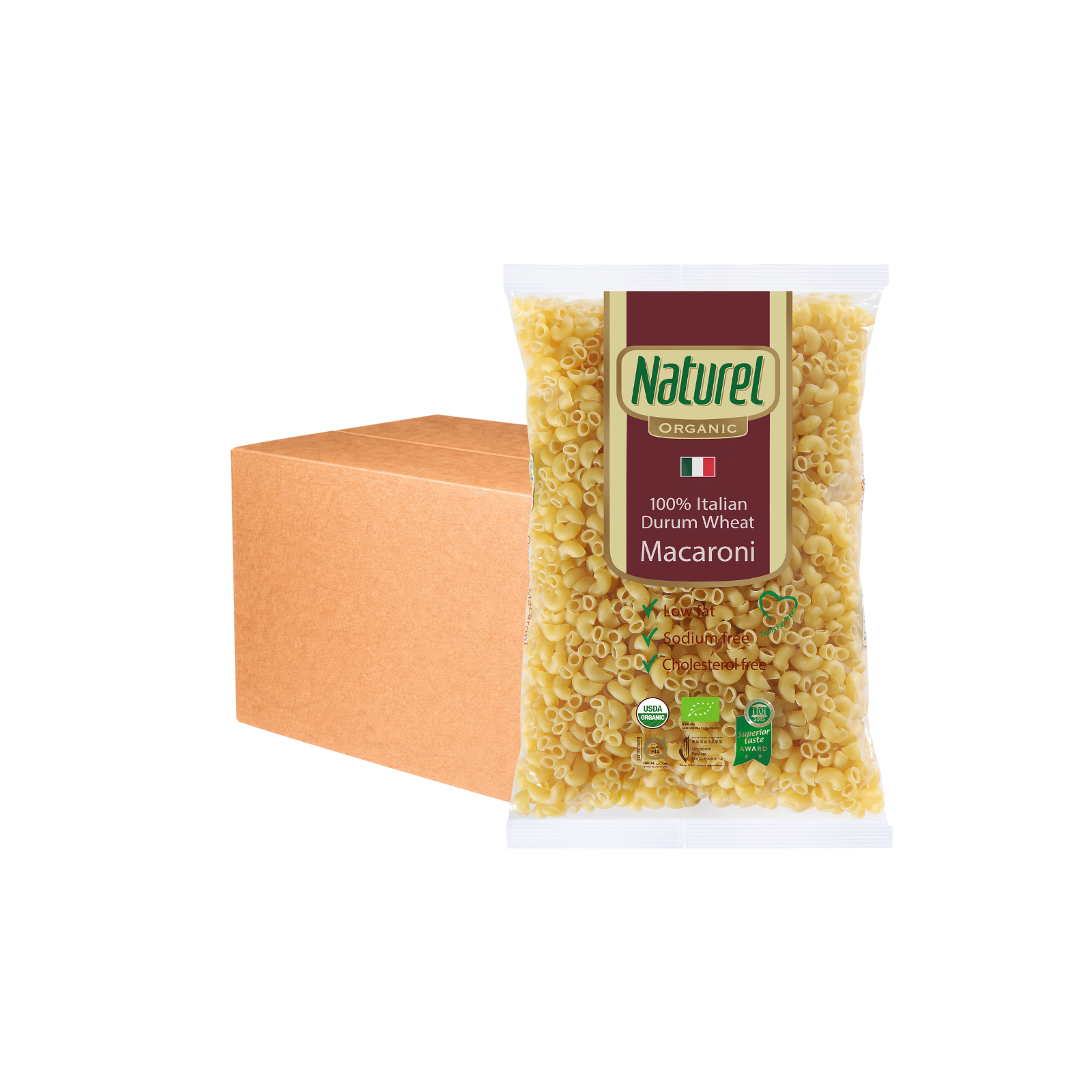 Naturel Organic Macaroni Pasta 500g x 12
