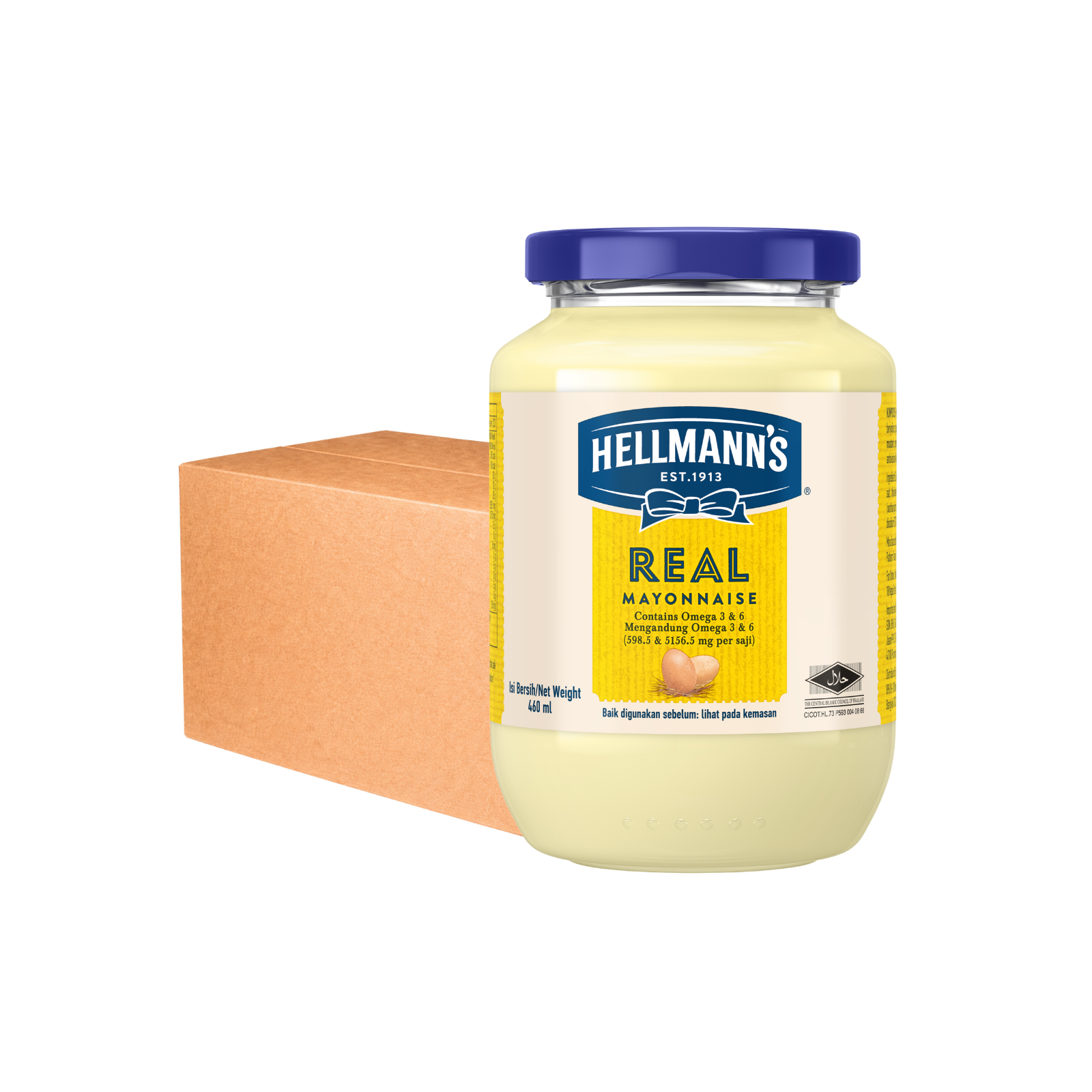 Hellmann's Real Mayonnaise Jar 460ml x 12