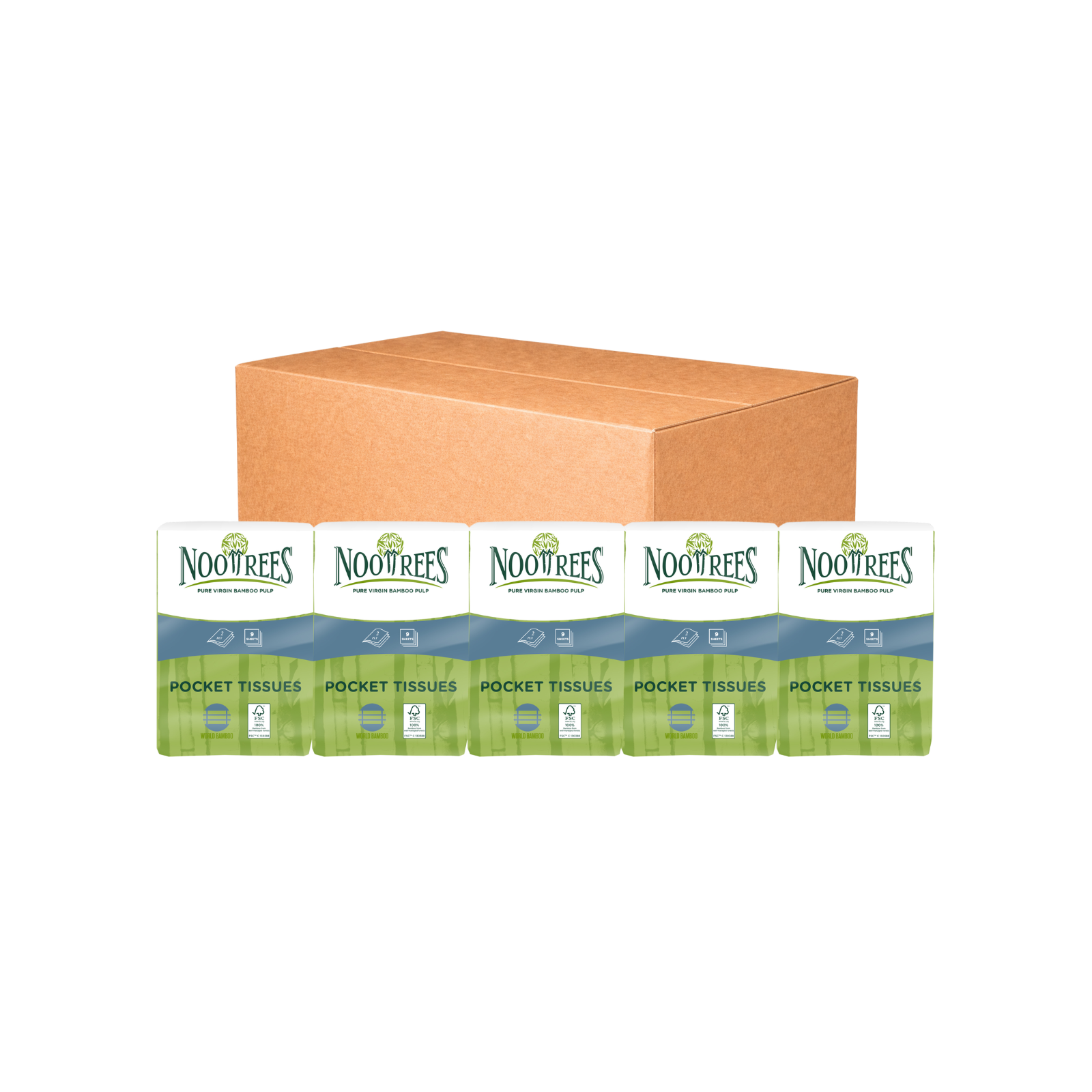NooTrees Bamboo 2-Ply Pocket Tissue (10 Packs x 9 Sheets) x 40
