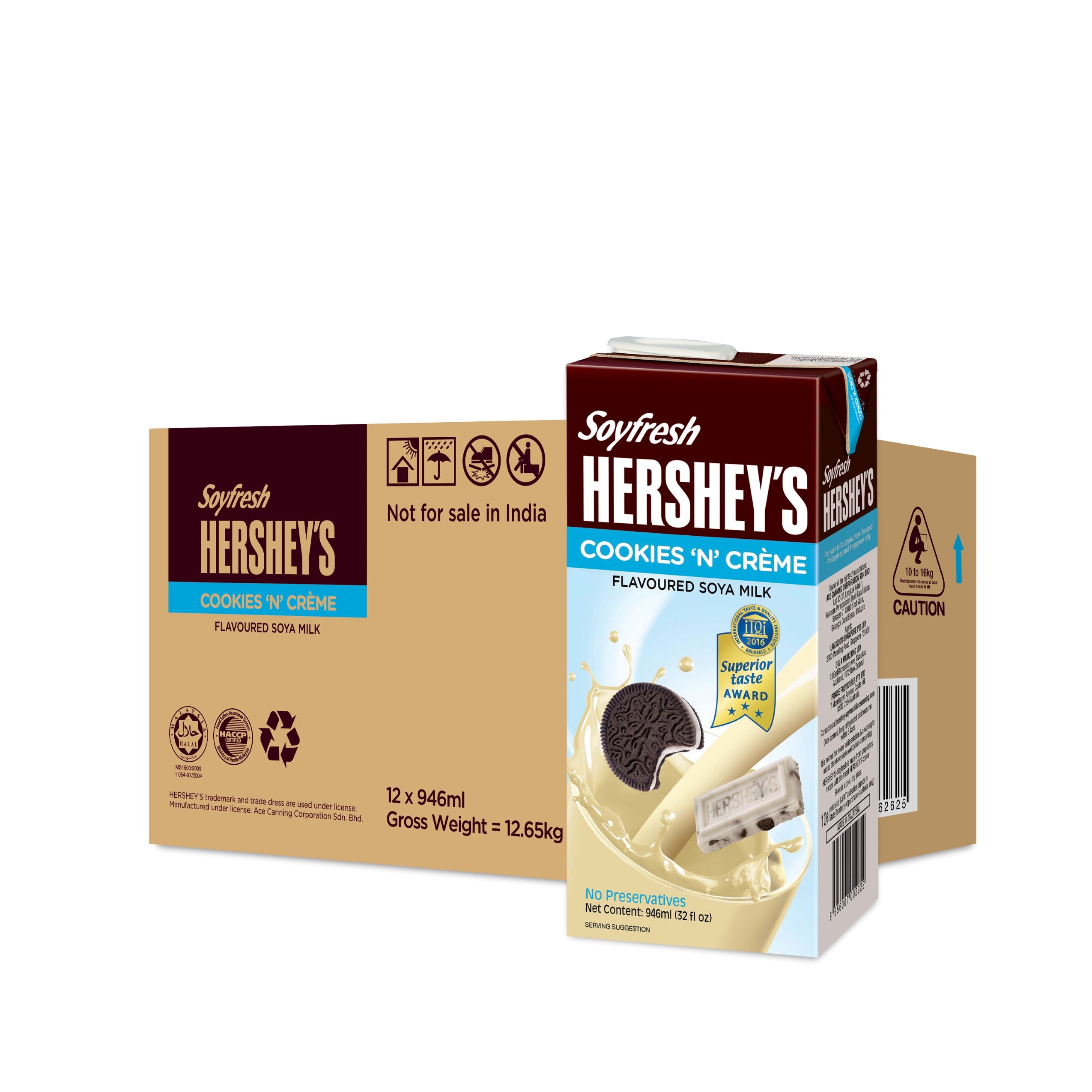 Hershey's Soyfresh Soya Milk 946ml x 12 - Cookies & Crème