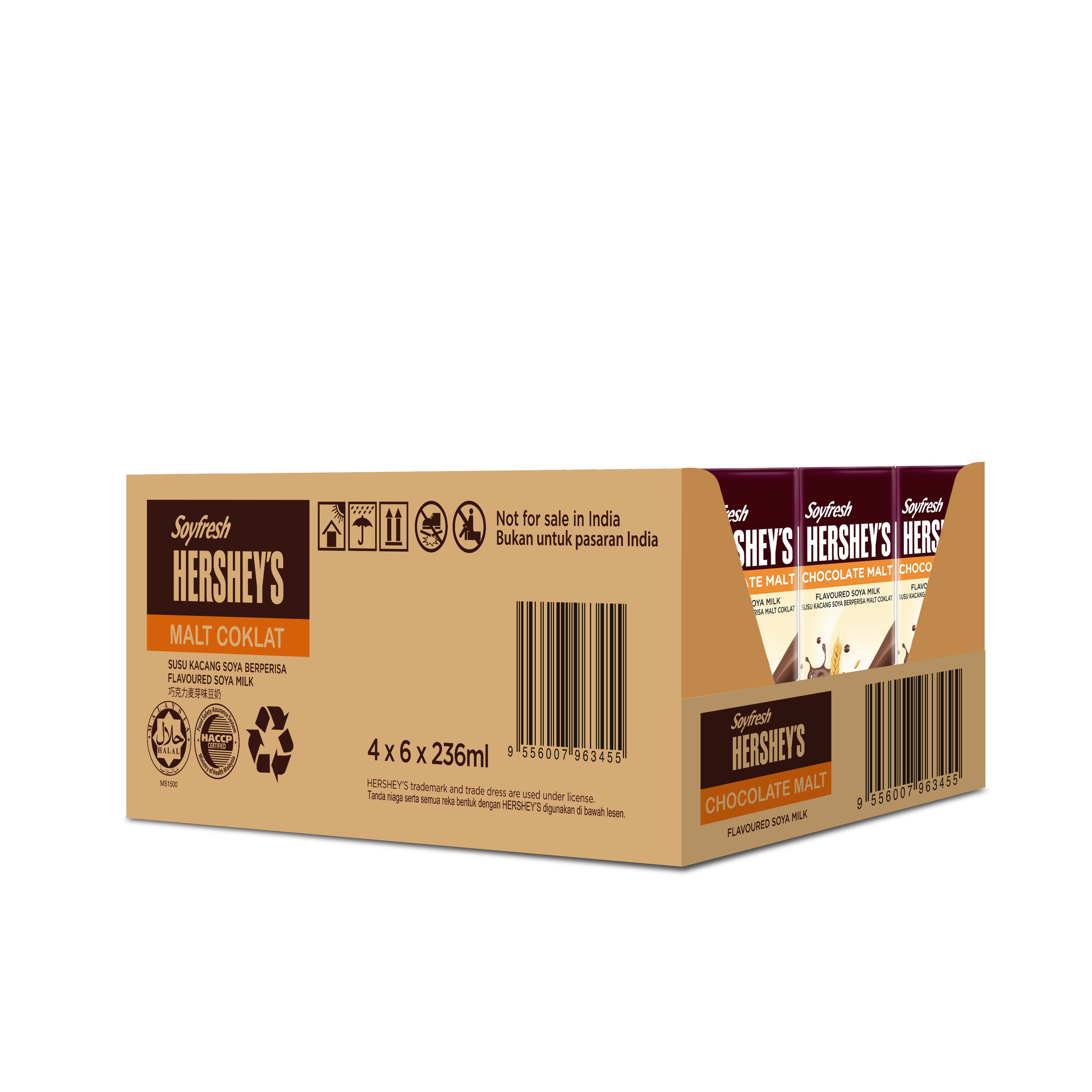 Hershey's Soyfresh Soya Milk (236ml x 6) x 4 - Chocolate Malt