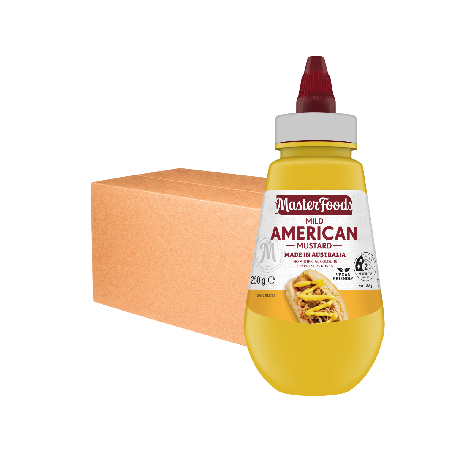 MasterFoods Squeezy American Mustard 250g x 6