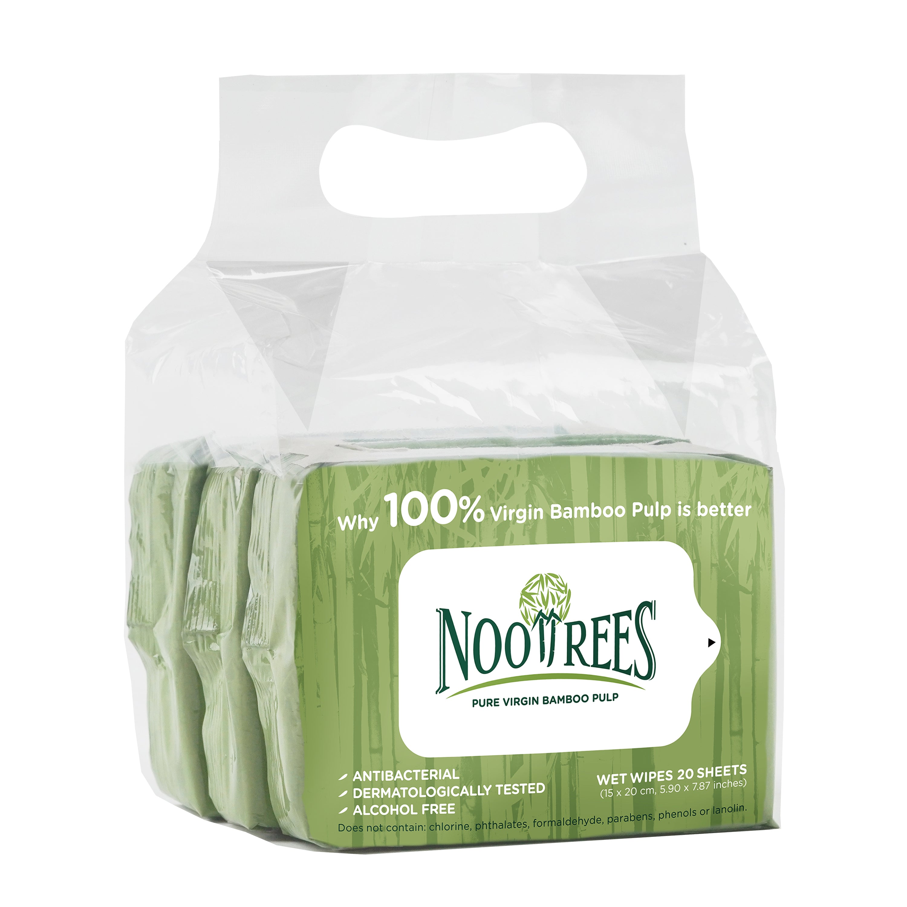 NooTrees Wet Wipes (3 Packs x 20 Sheets) x 18