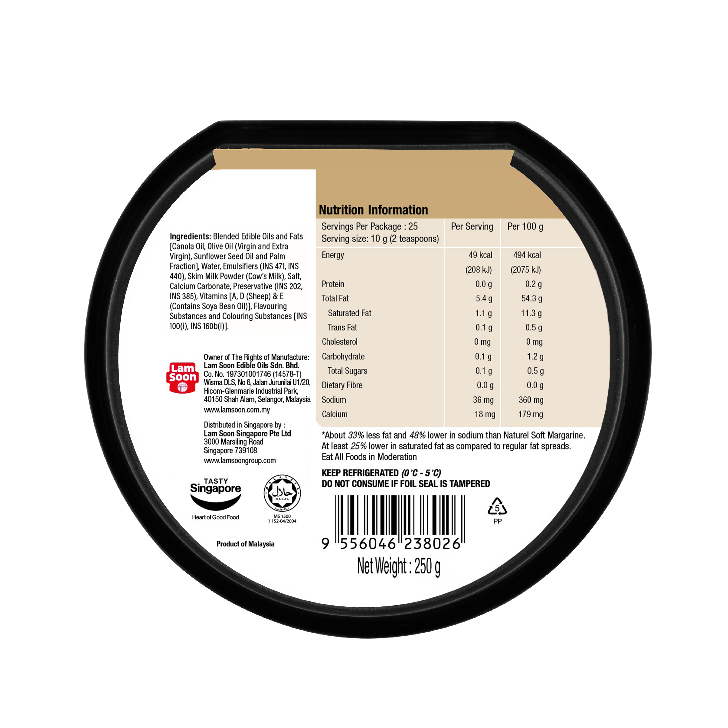 Naturel Olive Spread with Calcium 250g x 24