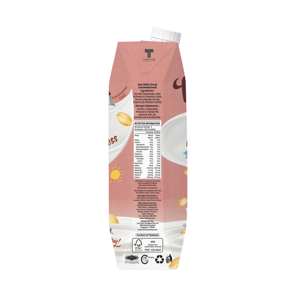 UFC Velvet Oat Milk Unsweetened 1L x 12