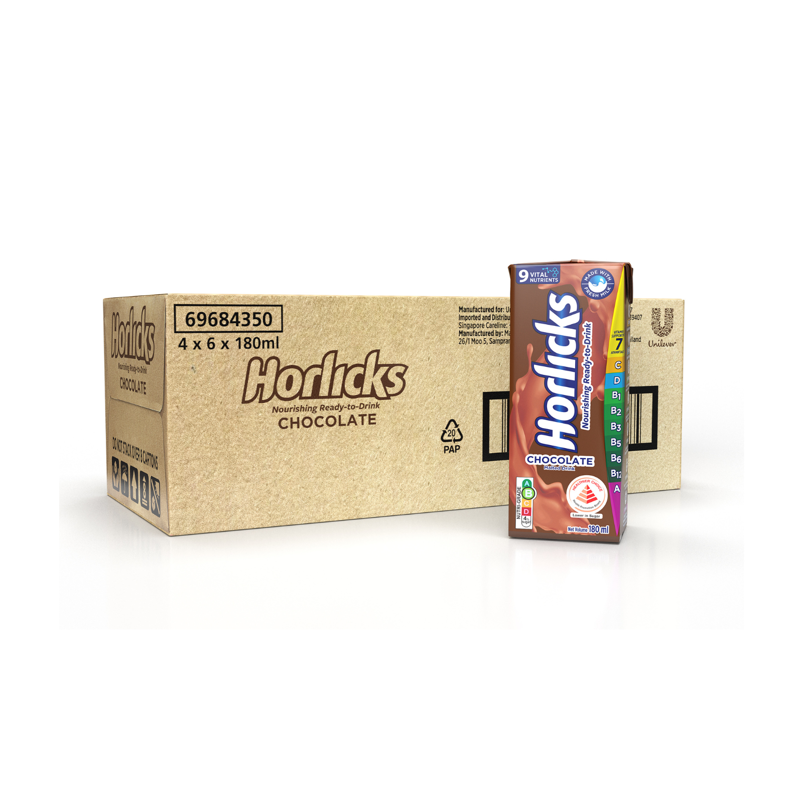 Horlicks Chocolate Malted Drink (180ml x 6) x 4