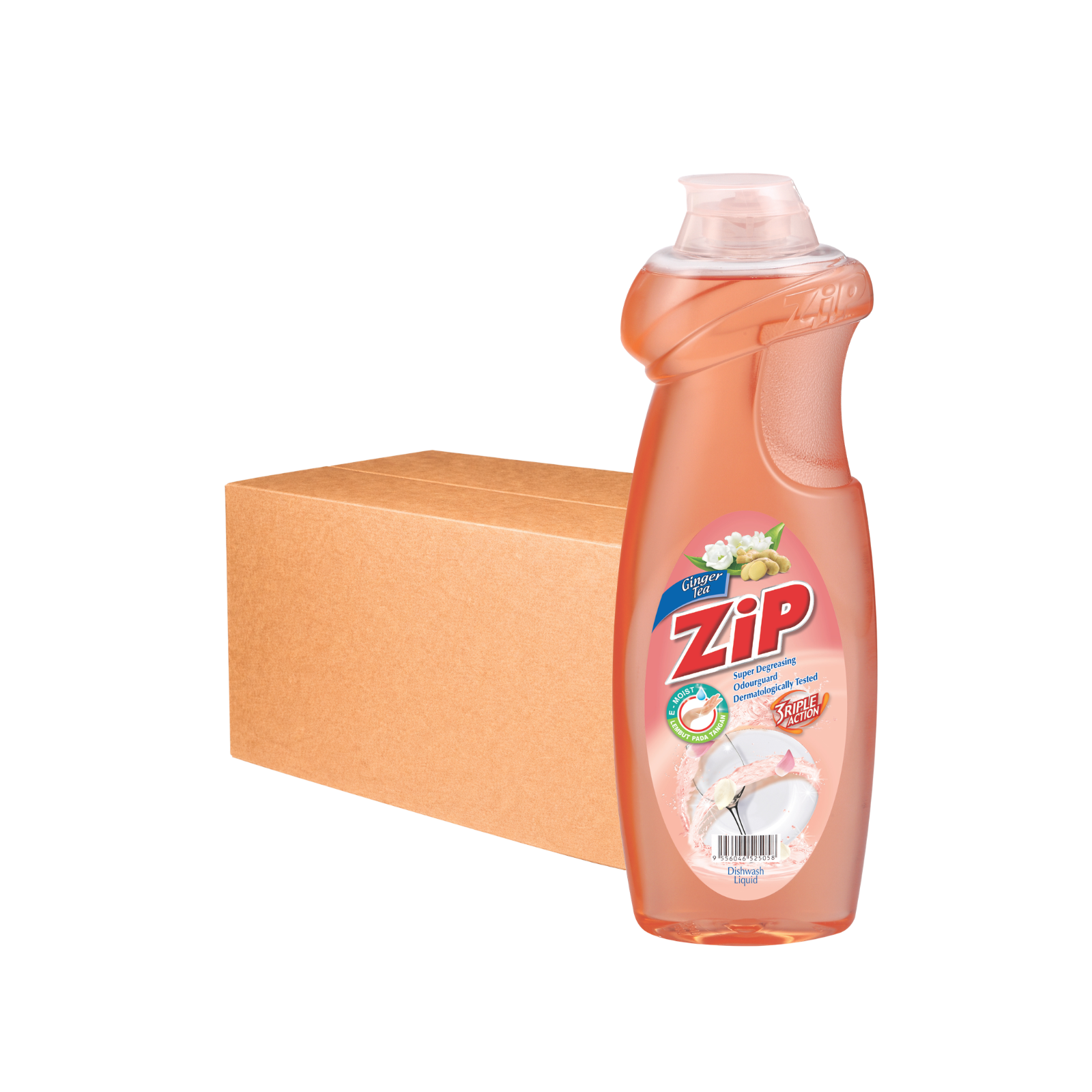 Zip Dishwash Liquid 900ml x 12 - Ginger Tea