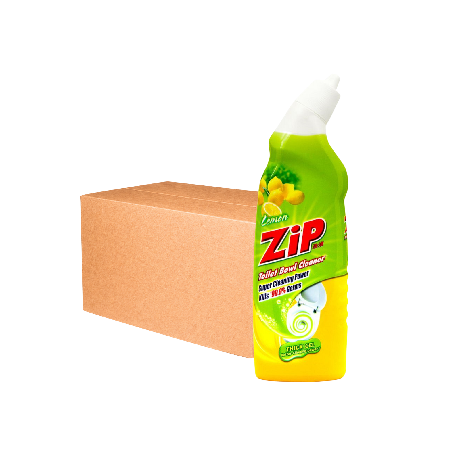 Zip Toilet Bowl Cleaner 500ml x 12 - Lemon