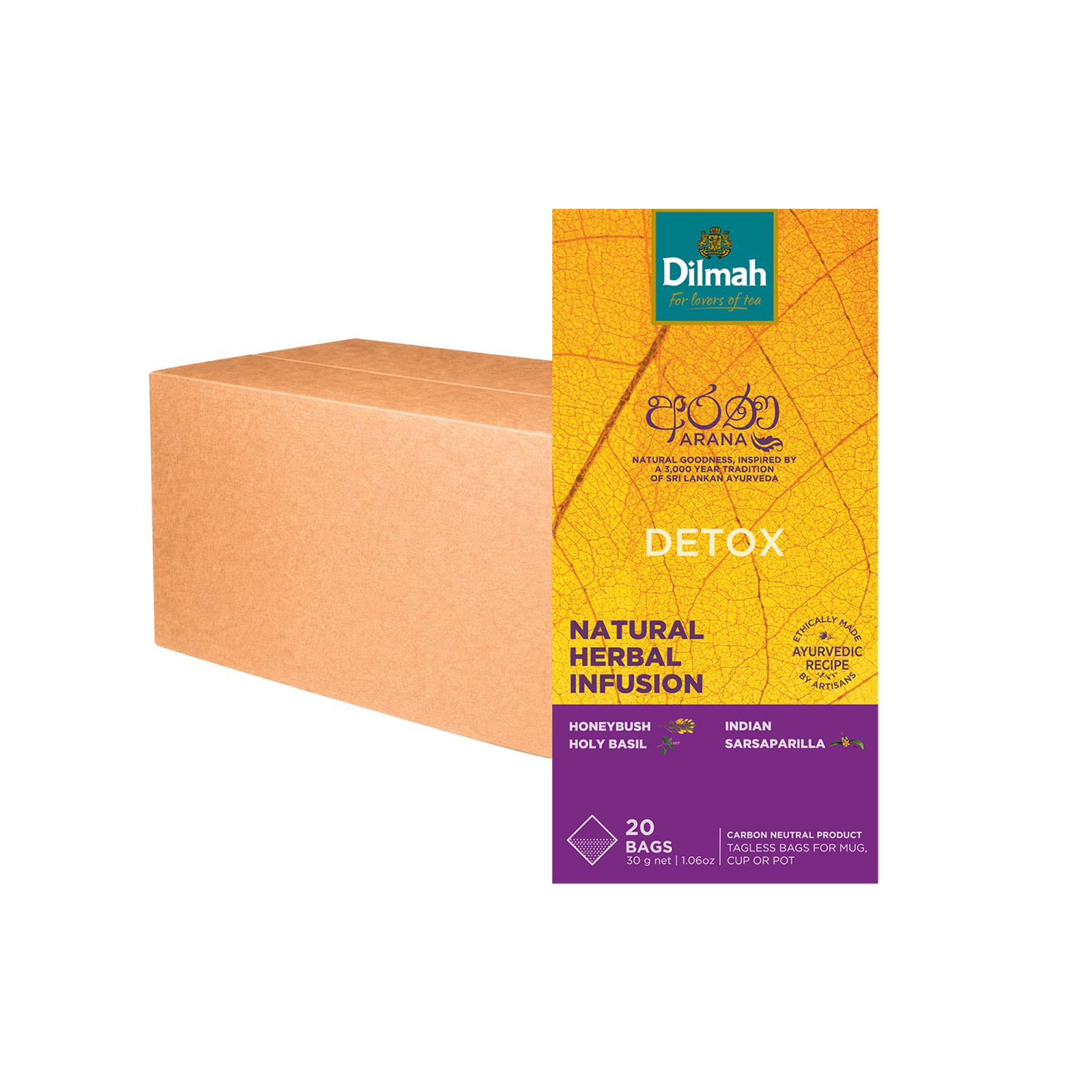 Dilmah Arana Natural Herbal Infusion Tea Bags (1.5g x 20s) x 12 - Detox
