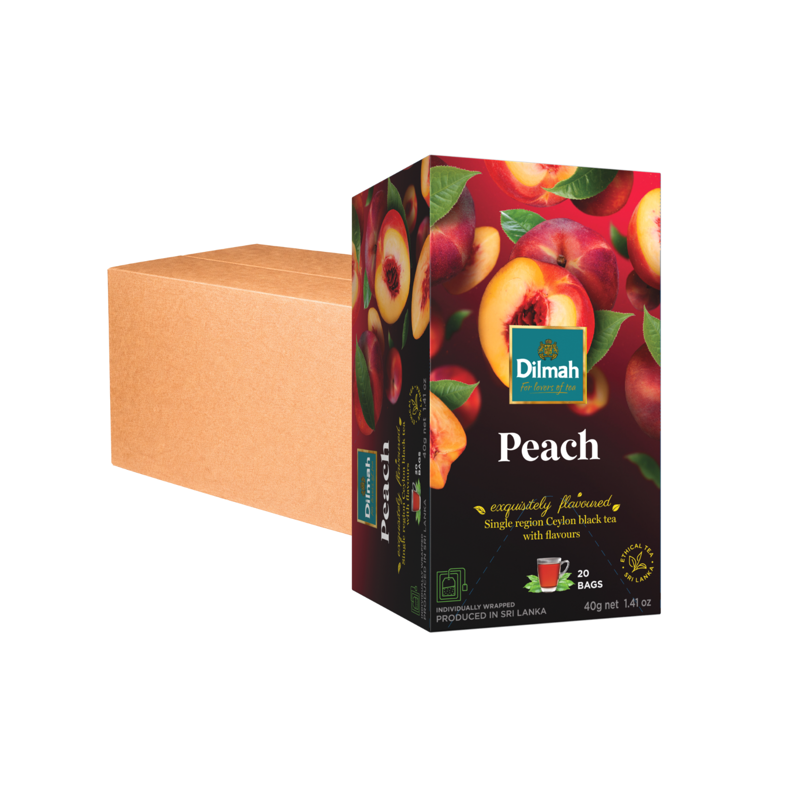 Dilmah Peach Tea Bags (1.5g x 20s) x 12